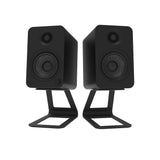 Speaker Accessories: Kanto SE4 Elevated Desktop Speaker Stands for Midsize Speakers - Pair, Black