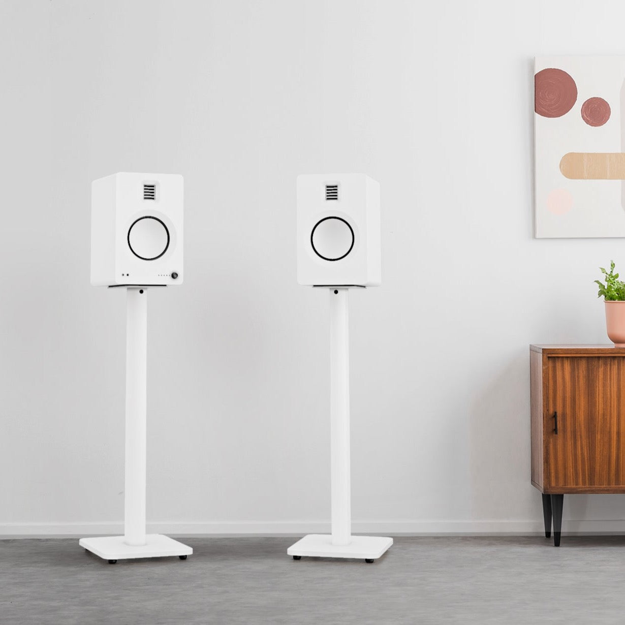 Speaker Accessories: Kanto SP26PLW 26" Tall Bookshelf Speaker Floor Stands - Pair, White