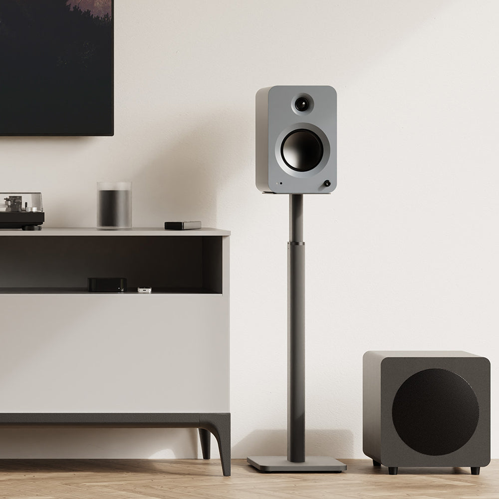 Audio Speakers: Kanto SPH Universal Height Adjustable Bookshelf Speaker Stands - Black, Pair