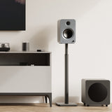 Audio Speakers: Kanto SPH Universal Height Adjustable Bookshelf Speaker Stands - Black, Pair