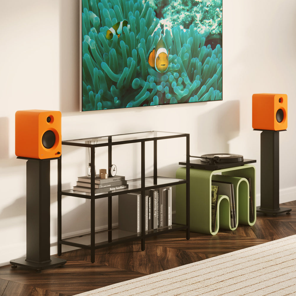 Speaker Accessories: Kanto SX30 30" Tall Fillable Speaker Stands with Isolation Feet - Pair, Black