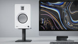Bluetooth Speakers: Kanto TUK 260W Powered Bookshelf Speakers with Headphone Out, USB Input, Dedicated Phono Pre-amp, Bluetooth - Pair, Matte White