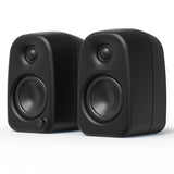Audio Speakers: Kanto UKI 100W Desktop Speakers with Bluetooth, USB-C, Headphone out, Onyx (Matte Black), Pair