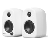 Audio Speakers: Kanto UKI 100W Desktop Speakers with Bluetooth, USB-C, Headphone out, Chalk (Matte White), Pair