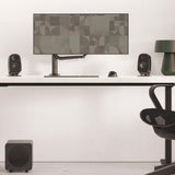 Audio Speakers: Kanto UKI 100W Desktop Speakers with Bluetooth, USB-C, Headphone out, Chalk (Matte White), Pair