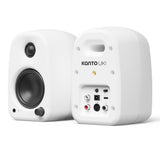 Audio Speakers: Kanto UKI 100W Desktop Speakers with Bluetooth, USB-C, Headphone out, Chalk (Matte White), Pair