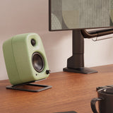 Audio Speakers: Kanto UKI 100W Desktop Speakers with Bluetooth, USB-C, Headphone out, Sage (Matte Green), Pair