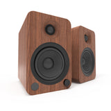 Bluetooth Speakers: Kanto YU4 140W Powered Bookshelf Speakers with Bluetooth and Phono Preamp - Pair, Walnut