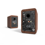 Bluetooth Speakers: Kanto YU4 140W Powered Bookshelf Speakers with Bluetooth and Phono Preamp - Pair, Walnut