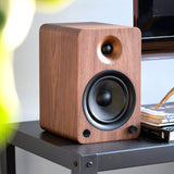Bluetooth Speakers: Kanto YU6 200W Powered Bookshelf Speakers with Bluetooth and Phono Preamp - Pair, Walnut
