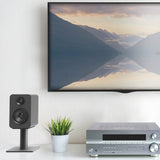 Bluetooth Speakers: Kanto YU Passive 4" Speakers with 1" Silk Dome Tweeter and 4" Kevlar Woofer - Black, Pair