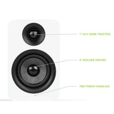 Bluetooth Speakers: Kanto YU Passive 4" Speakers with 1" Silk Dome Tweeter and 4" Kevlar Woofer - White, Pair