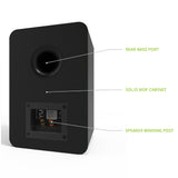 Bluetooth Speakers: Kanto YU Passive 5.25" Speakers with 1" Silk Dome Tweeter and 5.25" Kevlar Woofer - Black, Pair
