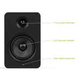 Bluetooth Speakers: Kanto YU Passive 5.25" Speakers with 1" Silk Dome Tweeter and 5.25" Kevlar Woofer - Black, Pair