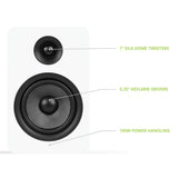 Bluetooth Speakers: Kanto YU Passive 5.25" Speakers with 1" Silk Dome Tweeter and 5.25" Kevlar Woofer - White, Pair