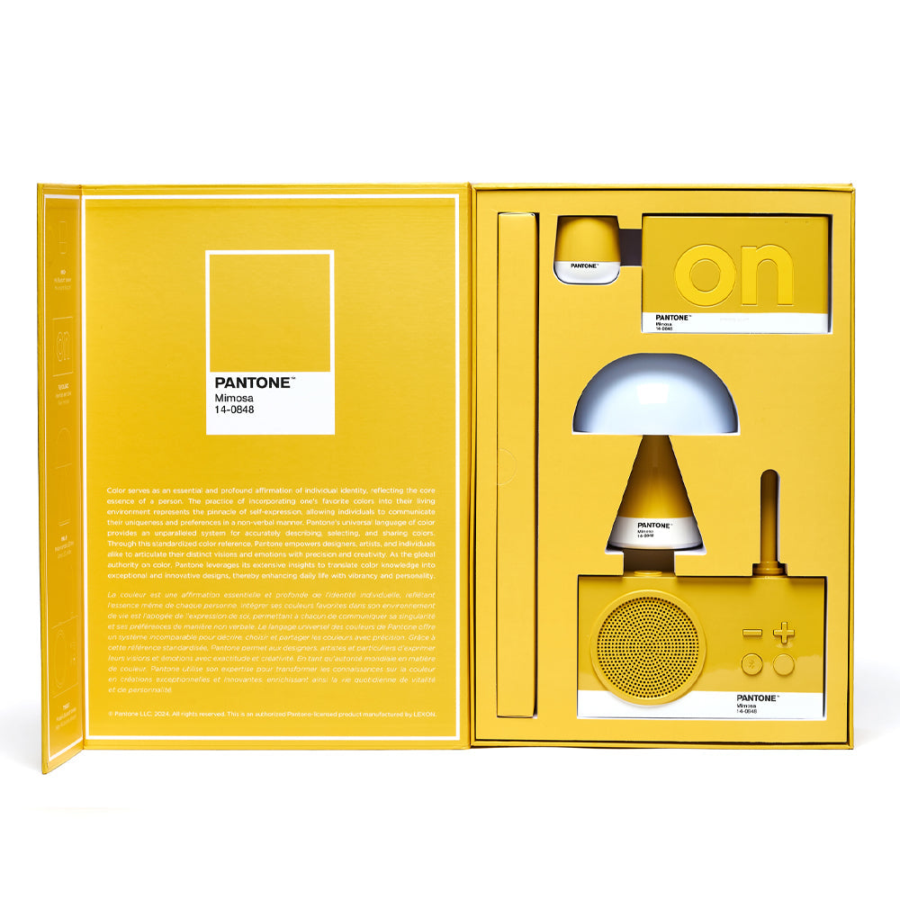 Table Lamps: Lexon GIFT Set PANTONE - Includes Mino+ Mini Speaker, Flip Classic Clock, Mina M Lamp, Thykho 3  Speaker - Yellow