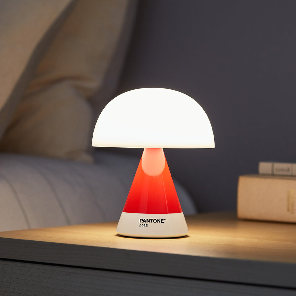 Table Lamps: Lexon Mina M Medium Portable Led Lamp PANTONE -2035 Red