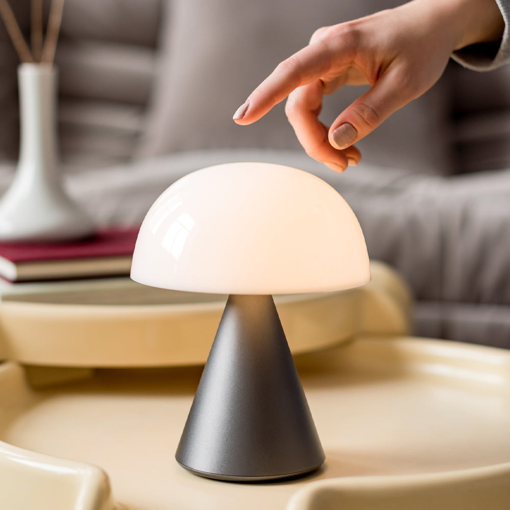 Table Lamps: Lexon Mina L Large Portable Led Lamp - Gunmetal