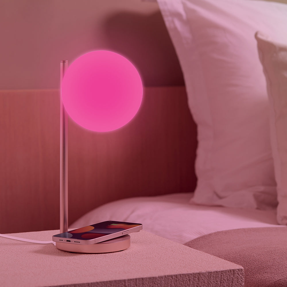 Table Lamps: Lexon Bubble Desk Lamp With Built-In Wireless Charger - Gold