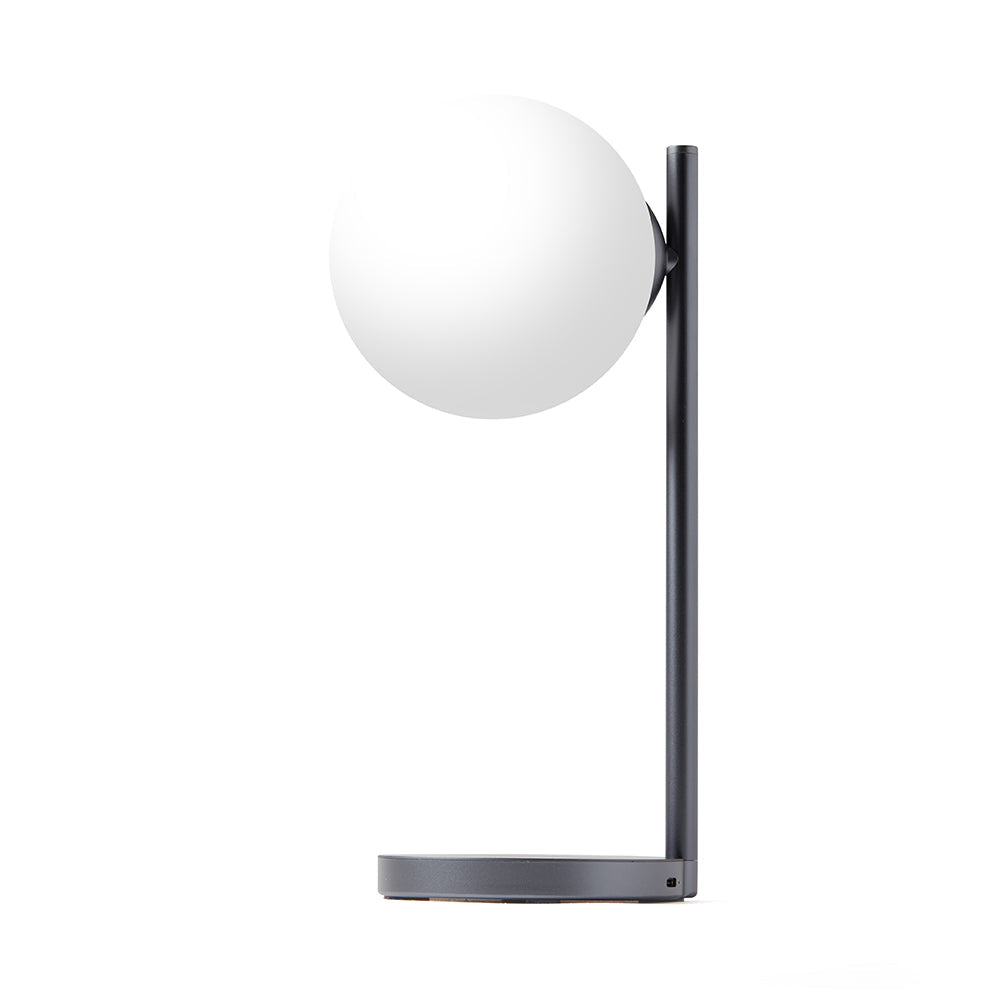 Table Lamps: Lexon Bubble Desk Lamp With Built-In Wireless Charger - Gunmetal