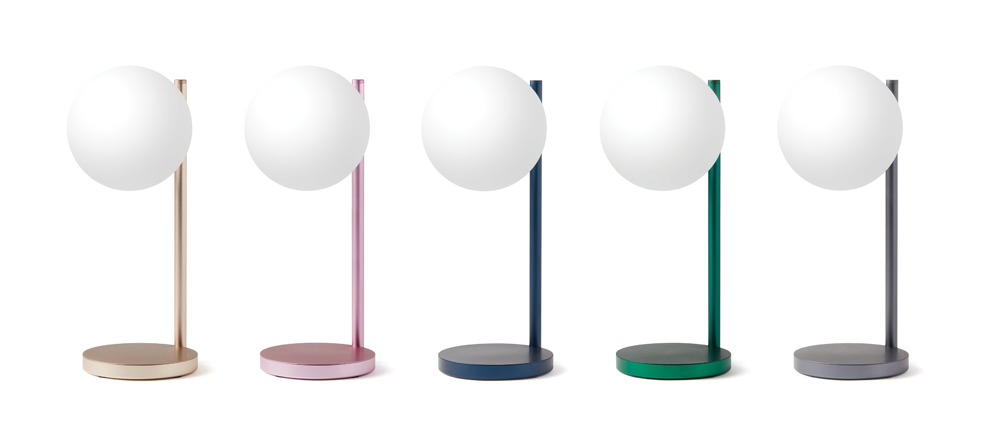 Table Lamps: Lexon Bubble Desk Lamp With Built-In Wireless Charger - Gunmetal