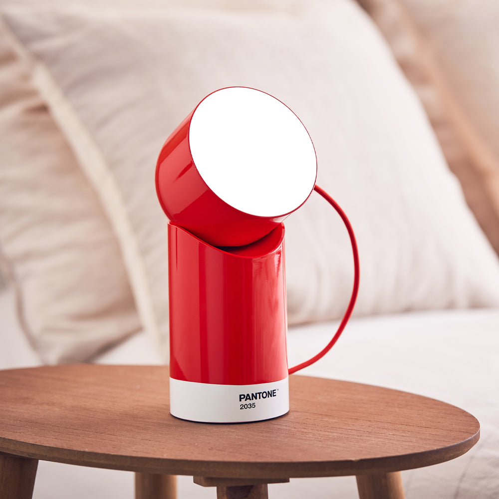 Table Lamps: Lexon Orbe Portable Led Lamp With Moving Head PANTONE - 2035 Red