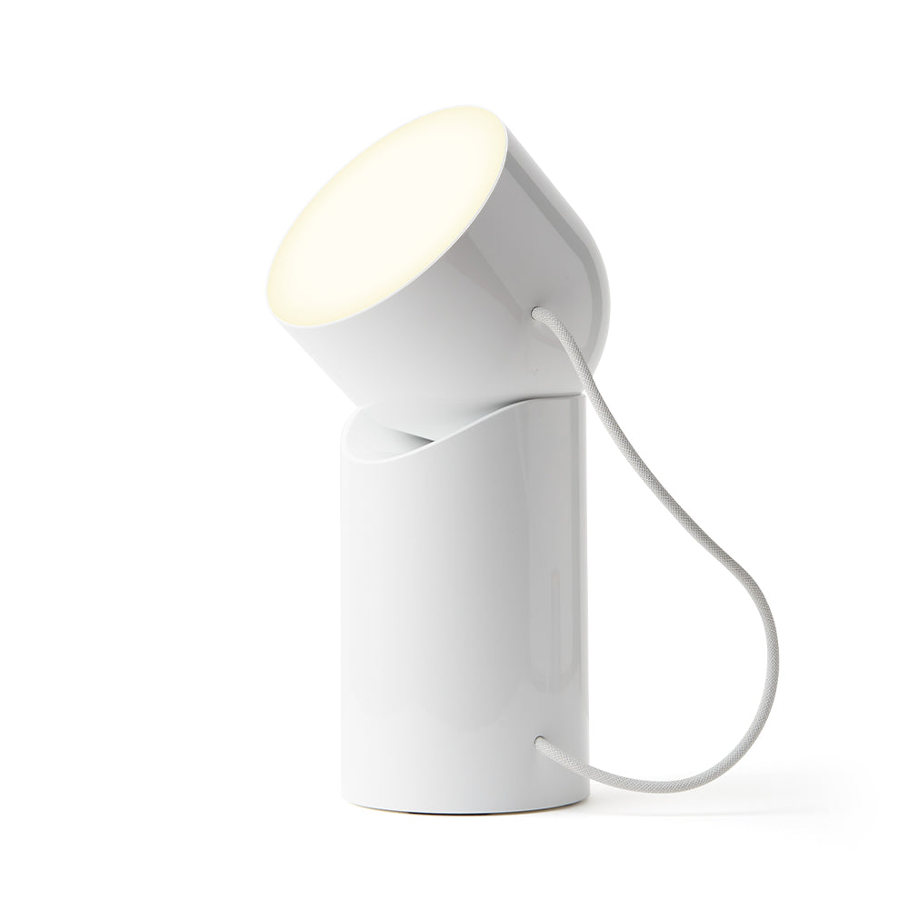 Table Lamps: Lexon Orbe Portable Led Lamp With Moving Head - White