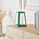 Table Lamps: Lexon Lantern Portable Lamp With Built-In Wireless Charger - Green