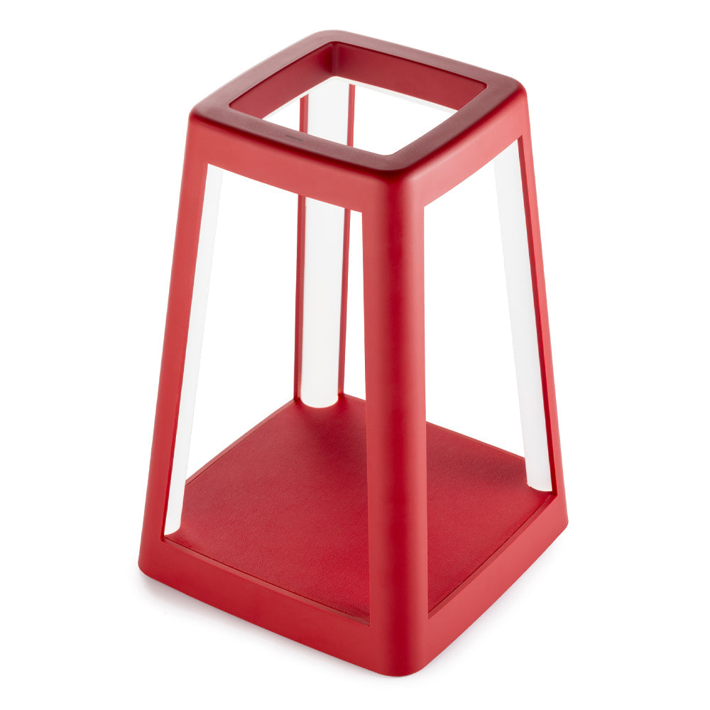 Table Lamps: Lexon Lantern Portable Lamp With Built-In Wireless Charger - Red