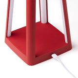 Table Lamps: Lexon Lantern Portable Lamp With Built-In Wireless Charger - Red