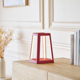Table Lamps: Lexon Lantern Portable Lamp With Built-In Wireless Charger - Red