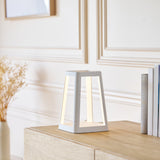 Table Lamps: Lexon Lantern Portable Lamp With Built-In Wireless Charger - White