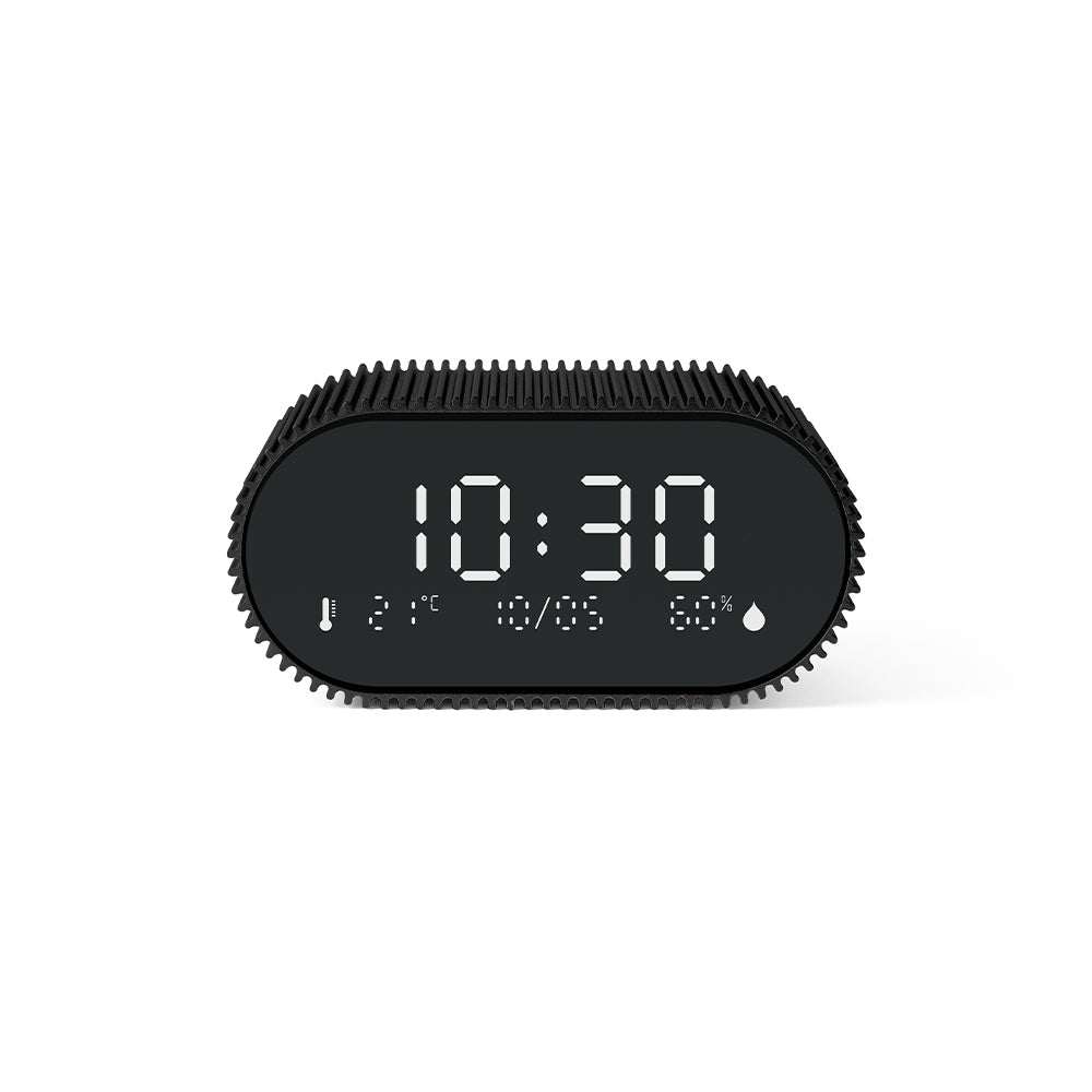 Clocks: Lexon Ray Clock Lcd Alarm Clock With Temperature / Humidity Display - Black