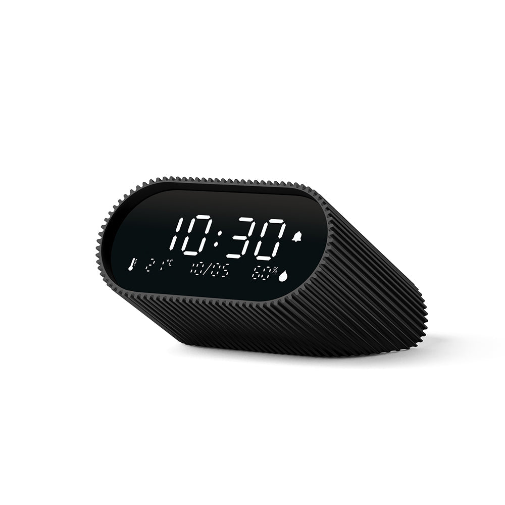 Clocks: Lexon Ray Clock Lcd Alarm Clock With Temperature / Humidity Display - Black