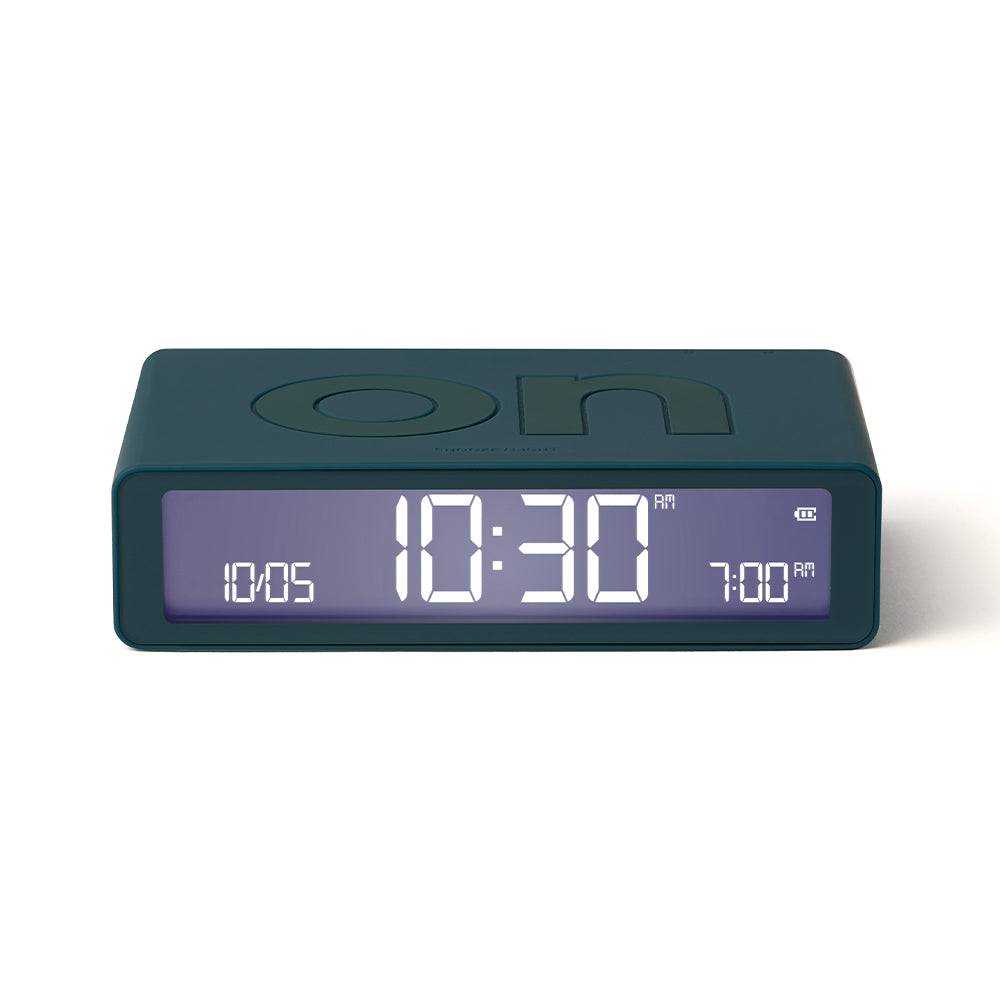 Clocks: Lexon Flip Classic Reversible Alarm Clock - Blue
