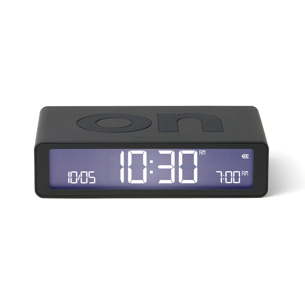 Clocks: Lexon Flip Classic Reversible Alarm Clock - Grey