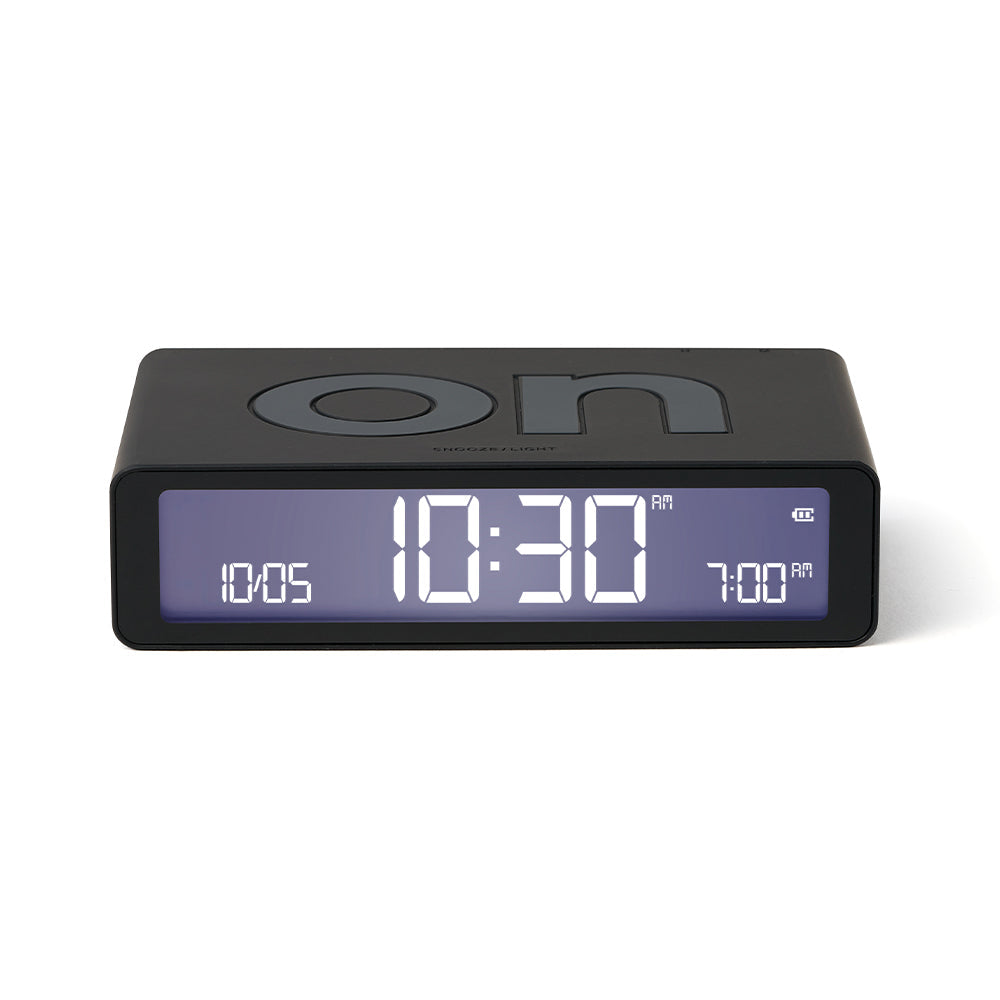 Clocks: Lexon Flip Classic Reversible Alarm Clock - Black