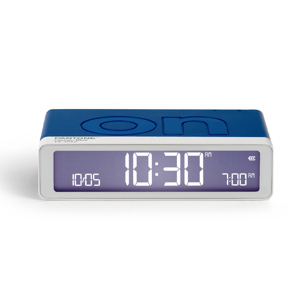 Clocks: Lexon Flip Classic Reversible Alarm Clock PANTONE - Classic Blue