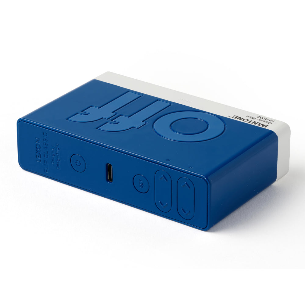 Clocks: Lexon Flip Classic Reversible Alarm Clock PANTONE - Classic Blue