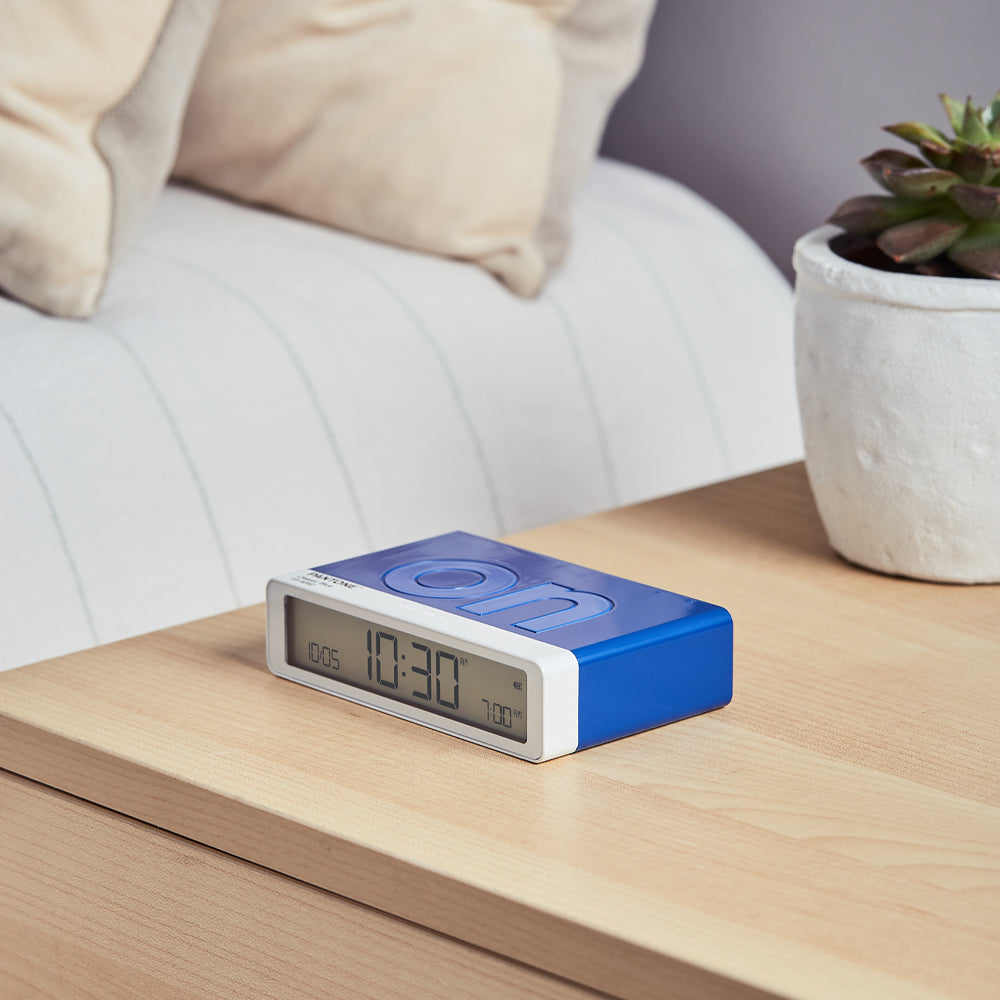 Clocks: Lexon Flip Classic Reversible Alarm Clock PANTONE - Classic Blue