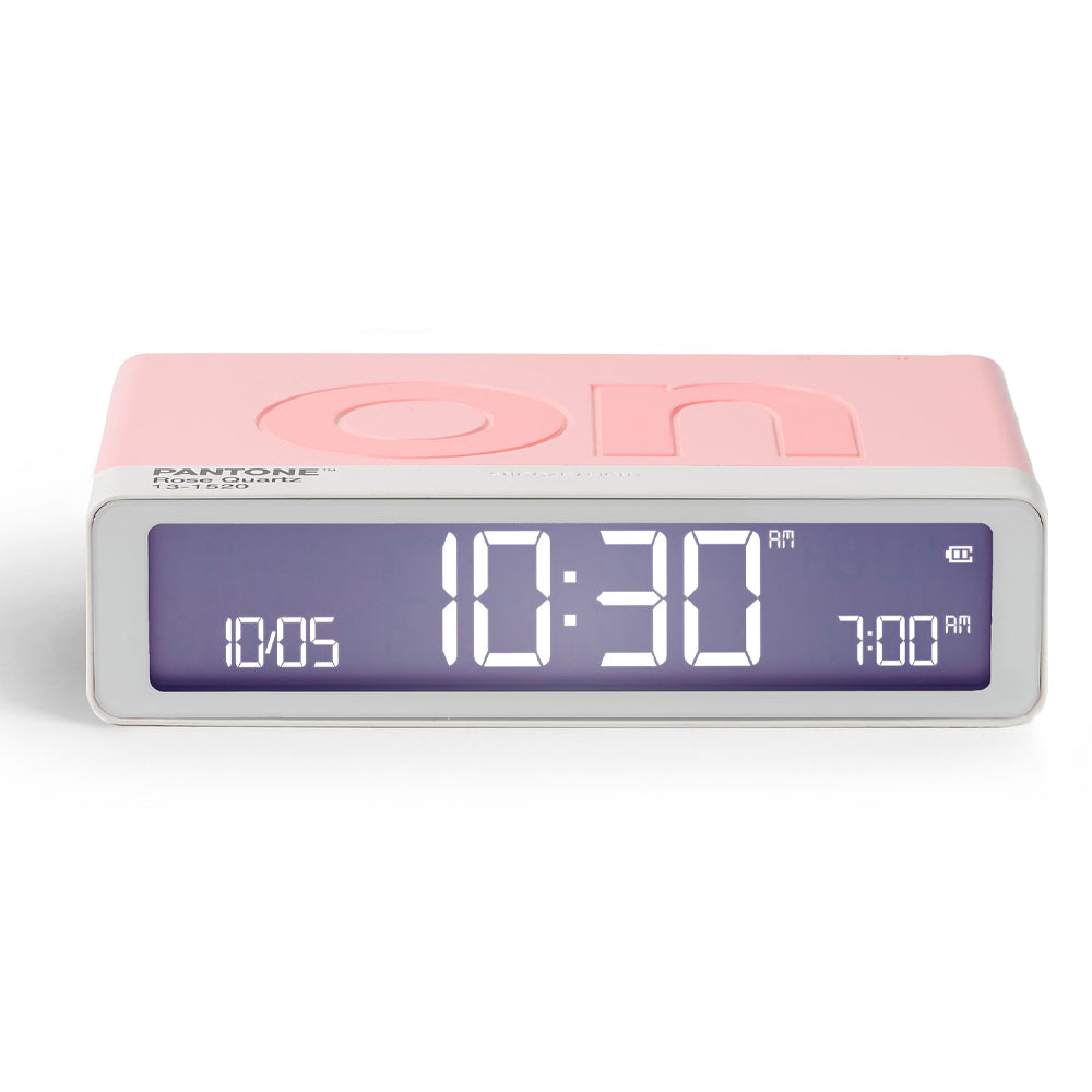 Clocks: Lexon Flip Classic Reversible Alarm Clock PANTONE - Rose Pink