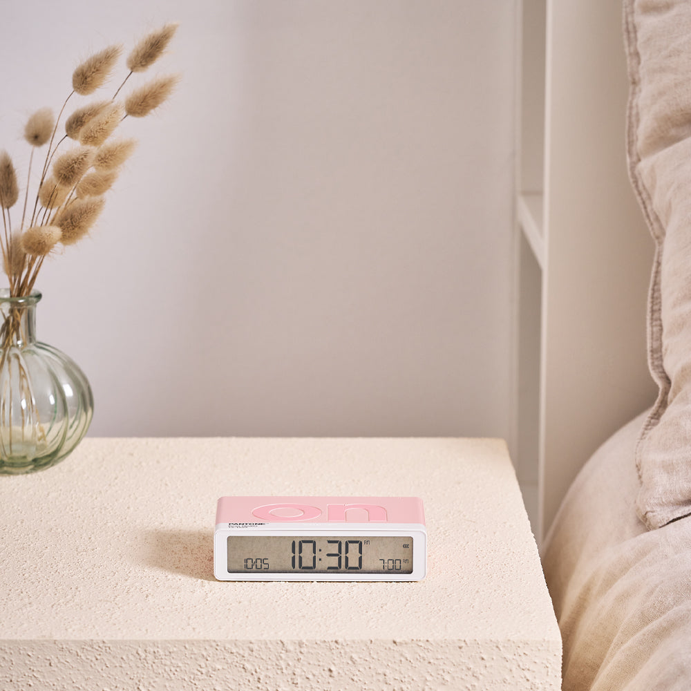 Clocks: Lexon Flip Classic Reversible Alarm Clock PANTONE - Rose Pink
