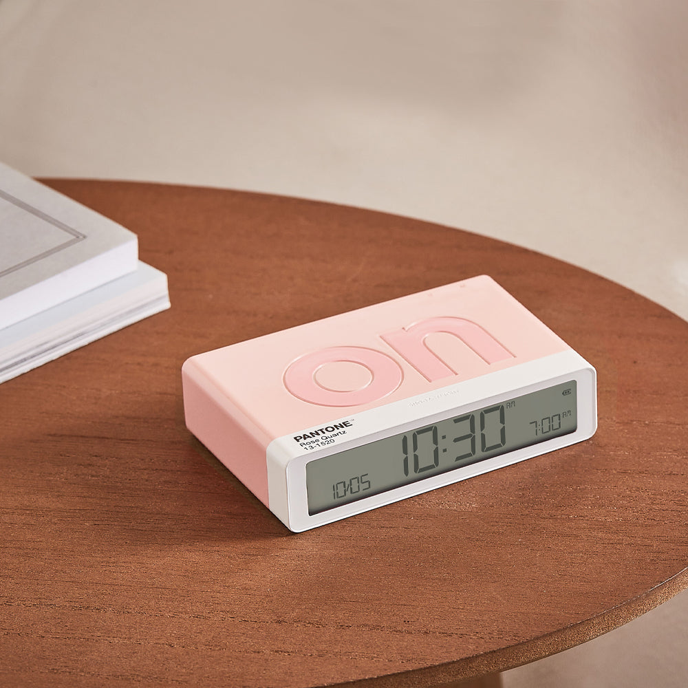 Clocks: Lexon Flip Classic Reversible Alarm Clock PANTONE - Rose Pink