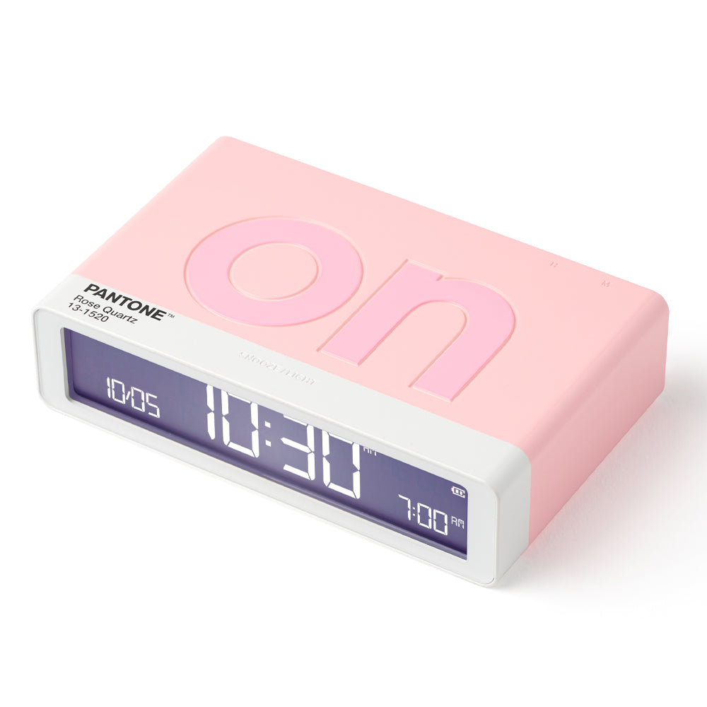 Clocks: Lexon Flip Classic Reversible Alarm Clock PANTONE - Rose Pink