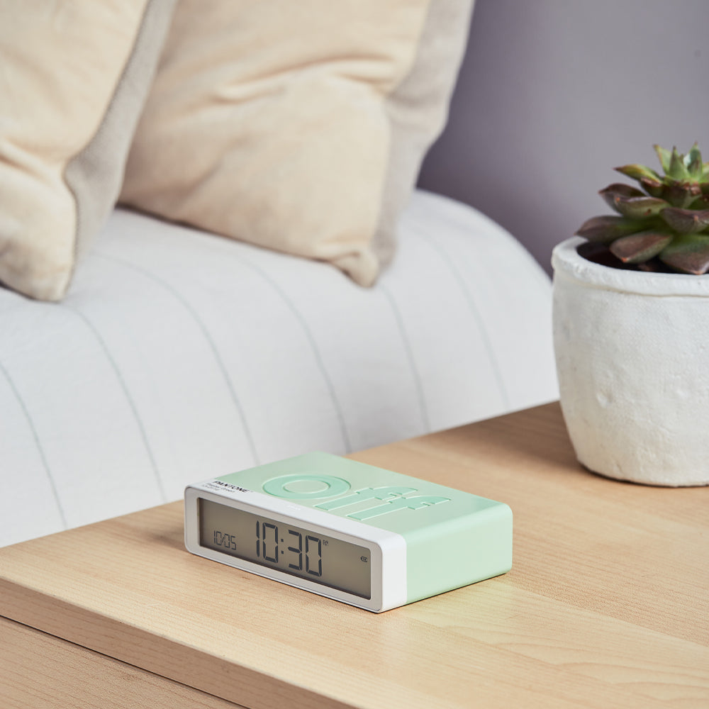 Clocks: Lexon Flip Classic Reversible Alarm Clock PANTONE - Green