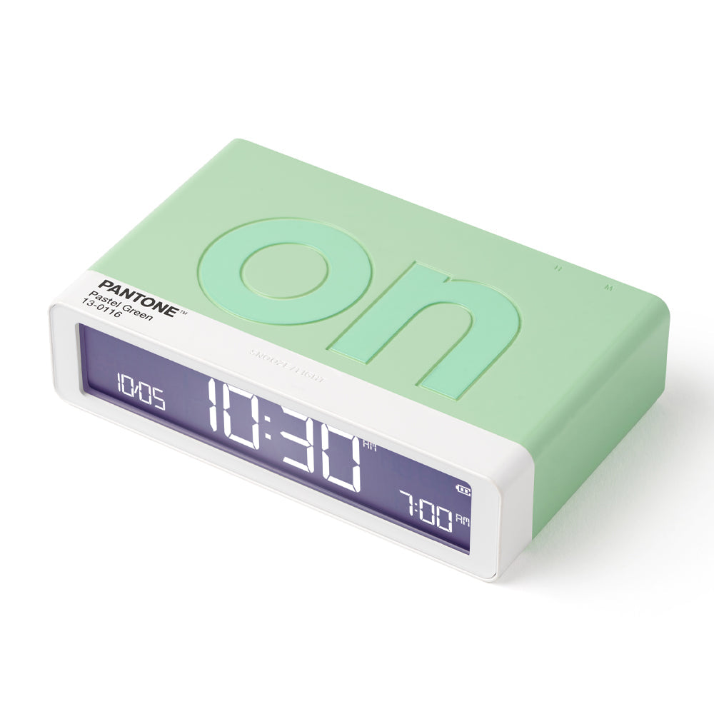 Clocks: Lexon Flip Classic Reversible Alarm Clock PANTONE - Green