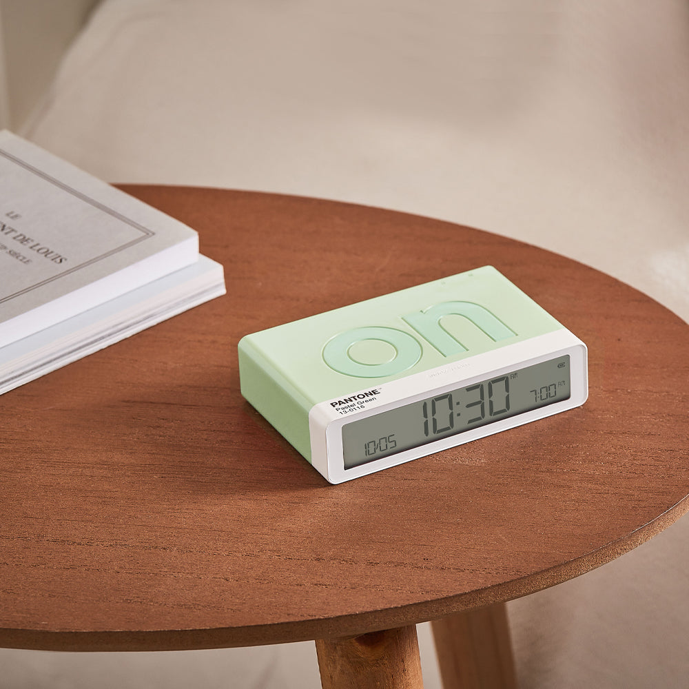 Clocks: Lexon Flip Classic Reversible Alarm Clock PANTONE - Green