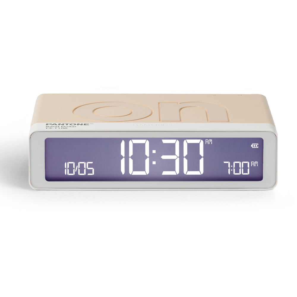 Clocks: Lexon Flip Classic Reversible Alarm Clock PANTONE - Sand