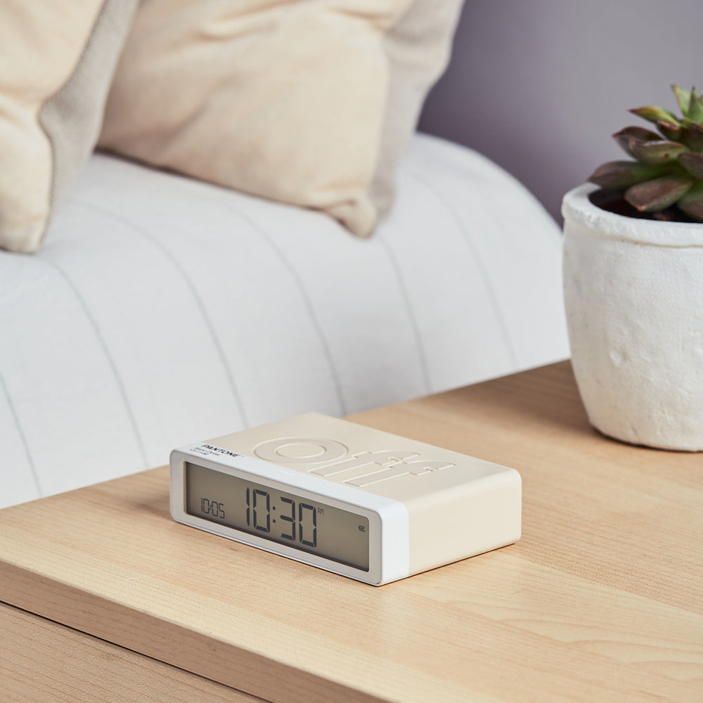 Clocks: Lexon Flip Classic Reversible Alarm Clock PANTONE - Sand