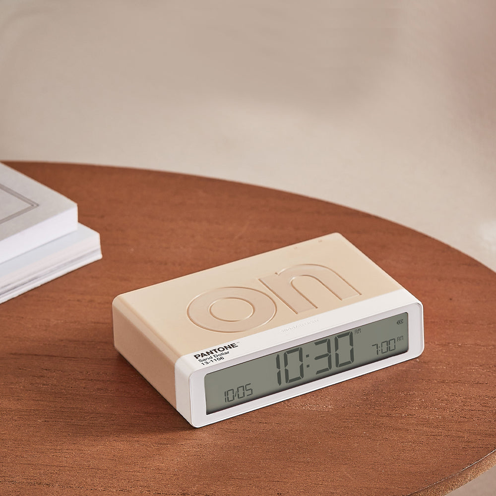 Clocks: Lexon Flip Classic Reversible Alarm Clock PANTONE - Sand